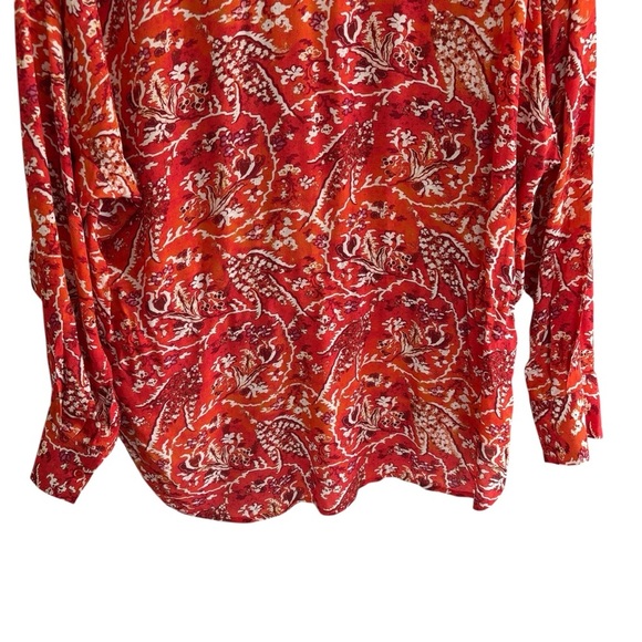 IRO Jacto Gathered Button Up Abstract Floral Blouse Size EU 34/U.S. Size 4 - Picture 9 of 16